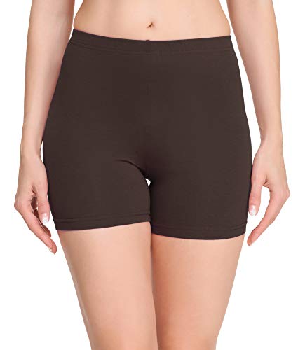 Merry Style Damen Shorts Radlerhose Unterhose Hotpants Kurze Hose Boxershorts aus Baumwolle MS10-392 (Braun, L) von Merry Style