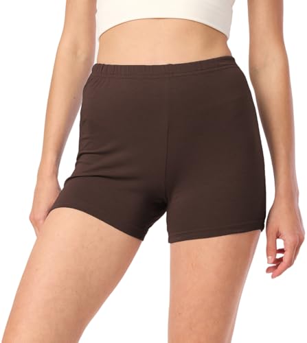 Merry Style Damen Shorts Radlerhose Unterhose Hotpants Kurze Hose Boxershorts aus Baumwolle MS10-392 (Braun, L) von Merry Style