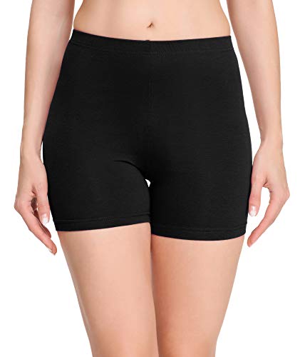 Merry Style Damen Shorts Radlerhose Unterhose Hotpants Kurze Hose Boxershorts aus Baumwolle MS10-392 (Schwarz, L) von Merry Style