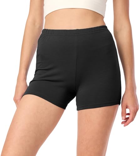 Merry Style Damen Shorts Radlerhose Unterhose Hotpants Kurze Hose Boxershorts aus Baumwolle MS10-392 (Schwarz, M) von Merry Style