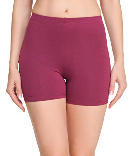 Merry Style Damen Shorts Radlerhose Unterhose Hotpants Kurze Hose Boxershorts aus Baumwolle MS10-392 (Weinrot, M) von Merry Style