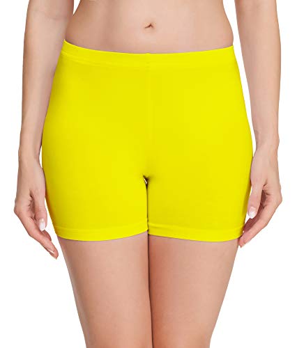 Merry Style Damen Shorts Radlerhose Unterhose Hotpants Kurze Hose Boxershorts aus Baumwolle MS10-392 (Gelb, L) von Merry Style