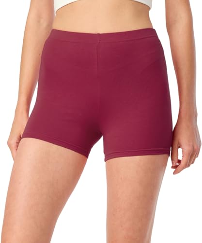 Merry Style Damen Shorts Radlerhose Unterhose Hotpants Kurze Hose Boxershorts aus Baumwolle MS10-392 (Weinrot, S) von Merry Style