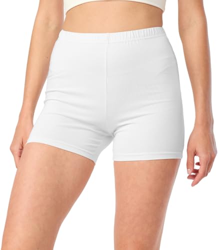 Merry Style Damen Shorts Radlerhose Unterhose Hotpants Kurze Hose Boxershorts aus Baumwolle MS10-392 (Weiß, M) von Merry Style