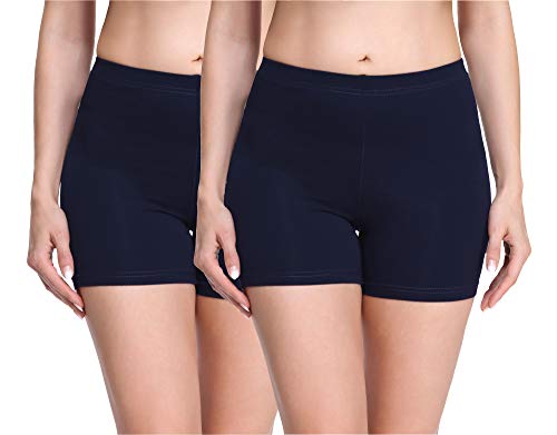 Merry Style Damen Shorts Radlerhose Unterhose Hotpants Kurze Hose Boxershorts aus Viskose 2Pack MS10-283(2Pack Marineblau/Marineblau,XS) von Merry Style