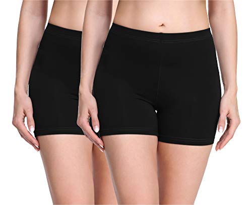 Merry Style Damen Shorts Radlerhose Unterhose Hotpants Kurze Hose Boxershorts aus Viskose 2Pack MS10-283(2Pack Schwarz/Schwarz,L) von Merry Style