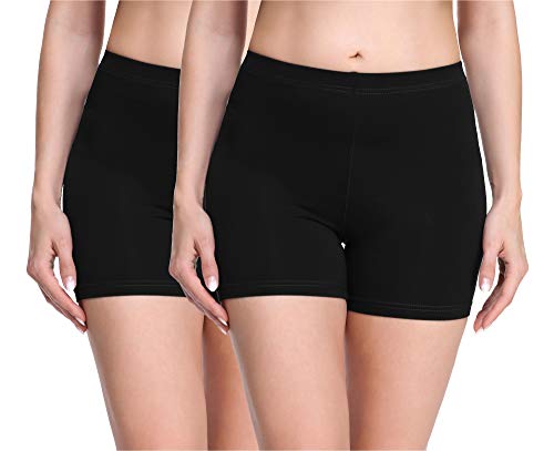 Merry Style Damen Shorts Radlerhose Unterhose Hotpants Kurze Hose Boxershorts aus Viskose 2Pack MS10-283(2Pack Schwarz/Schwarz,M) von Merry Style