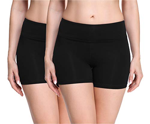 Merry Style Damen Shorts Radlerhose Unterhose Hotpants Kurze Hose Boxershorts aus Viskose 2Pack MS10-284(2Pack Schwarz/Schwarz,S) von Merry Style