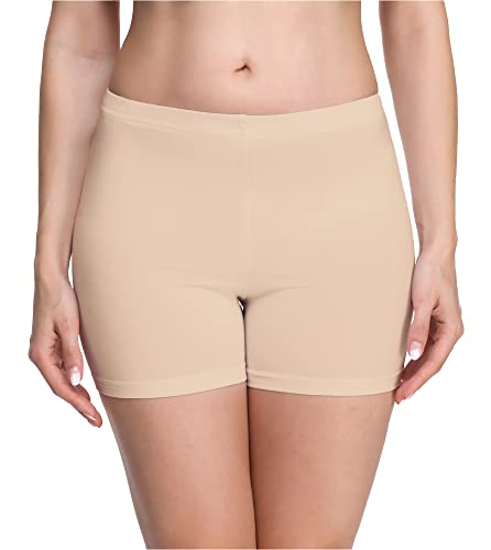 Merry Style Damen Shorts Radlerhose Unterhose Hotpants Kurze Hose Boxershorts aus Viskose MS10-283(Beige,M) von Merry Style