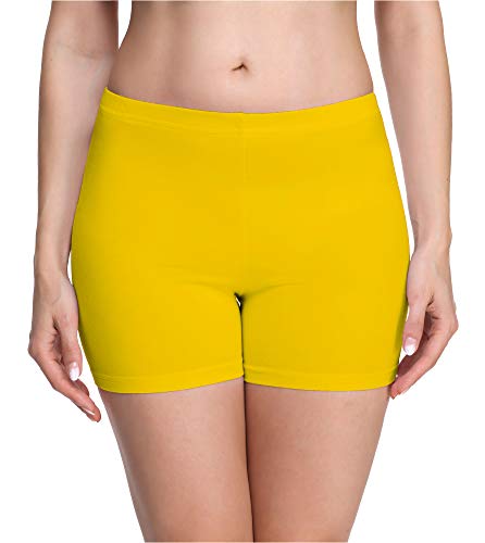Merry Style Damen Shorts Radlerhose Unterhose Hotpants Kurze Hose Boxershorts aus Viskose MS10-283(Gelb,XXL) von Merry Style
