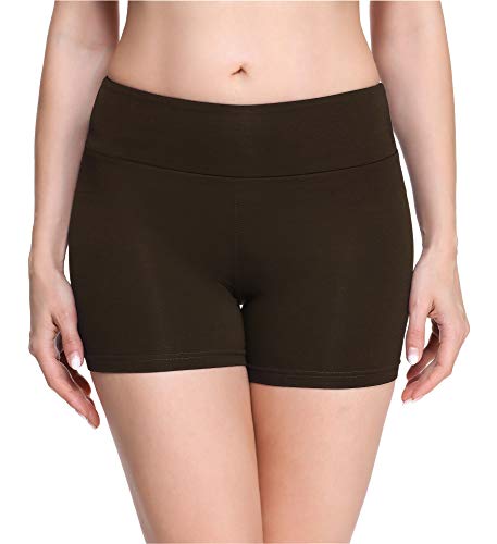 Merry Style Damen Shorts Radlerhose Unterhose Hotpants Kurze Hose Boxershorts aus Viskose MS10-284(Braun,L) von Merry Style