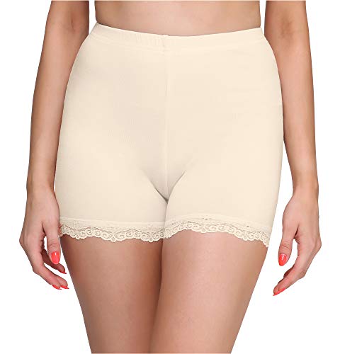 Merry Style Damen Shorts Radlerhose Unterhose Hotpants Kurze Hose Boxershorts aus Viskose MS10-294 (Ecru, L) von Merry Style