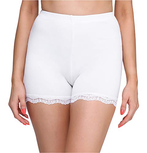Merry Style Damen Shorts Radlerhose Unterhose Hotpants Kurze Hose Boxershorts aus Viskose MS10-294 (Weiß, S) von Merry Style