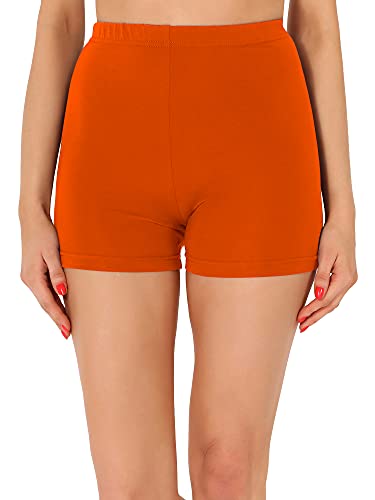 Merry Style Damen Shorts Radlerhose Unterhose Hotpants Kurze Hose Boxershorts aus Viskose MS10-391 (Orange, S) von Merry Style