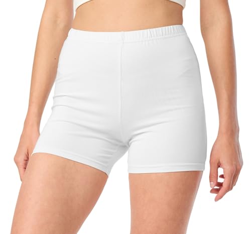 Merry Style Damen Shorts Radlerhose Unterhose Hotpants Kurze Hose Boxershorts aus Viskose MS10-391 (Weiß, XL) von Merry Style