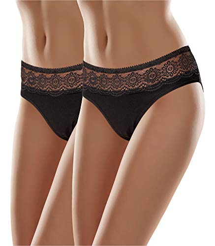 Merry Style Damen Slip MSGAB21 (Schwarz (2Pack), 36 (Herstellergröße: S)) von Merry Style
