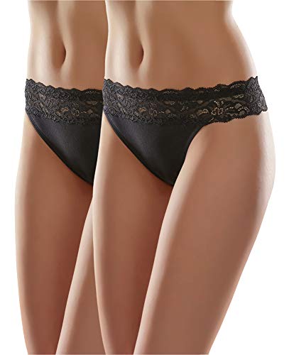 Merry Style Damen Slip MSGAB24 ((2Pack) Schwarz, 40 (Herstellergröße: L)) von Merry Style