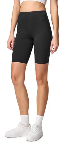 Merry Style Damen Sport Leggings kurz Sportleggings Radlerhose Sporthose aus Baumwolle MS10-200 (Schwarz, XS) von Merry Style