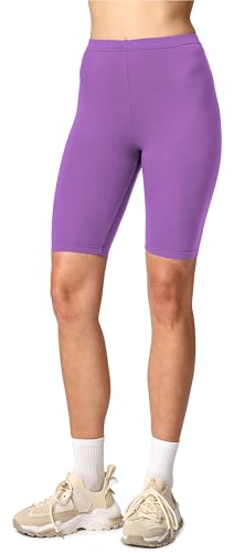 Merry Style Damen Sport Leggings kurz Sportleggings Radlerhose Sporthose aus Viskose MS10-145 (Purpur, M) von Merry Style