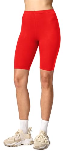 Merry Style Damen Sport Leggings kurz Sportleggings Radlerhose Sporthose aus Viskose MS10-145 (Rot, M) von Merry Style