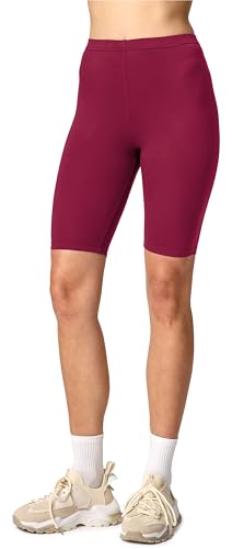 Merry Style Damen Sport Leggings kurz Sportleggings Radlerhose Sporthose aus Viskose MS10-145 (Weinrot, XL) von Merry Style