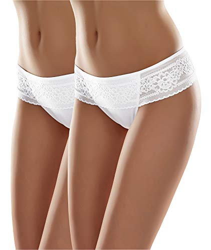 Merry Style Damen String MSGAB161 ((2Pack) Weiß, 40 (Herstellergröße: L)) von Merry Style