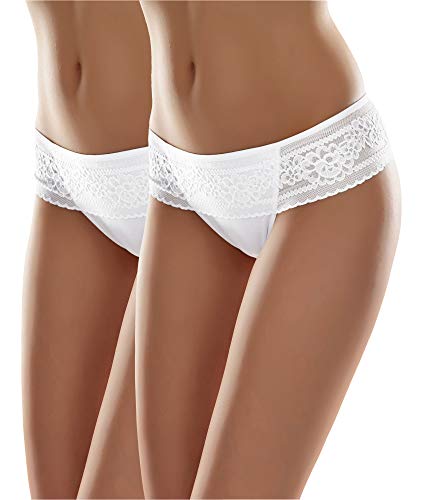 Merry Style Damen String MSGAB161 ((2Pack) Weiß, 38 (Herstellergröße: M)) von Merry Style