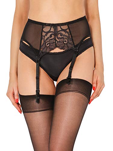 Merry Style Damen Strumpfgürtel 911 (Schwarz3, L) von Merry Style