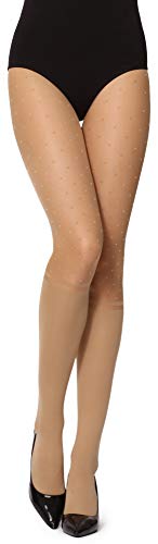 Merry Style Damen Strumpfhose gepunktet mit Muster Kniestrümpfe Optik 20 DEN (Daino, M) von Merry Style