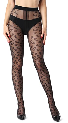 Merry Style Damen Strumpfhose mit Muster Leopard 20 DEN MSGI050 (Schwarz, M) von Merry Style