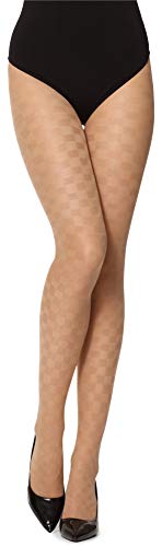 Merry Style Strumpfhosen für Damen halbtransparent Strumpfhose Damen Muster 40 DEN GI1102 (Daino, L) von Merry Style