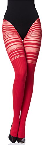 Merry Style Damen Strumpfhose MS 252(Rot, XL (44-48)) von Merry Style