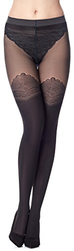 Merry Style Damen Strumpfhose MS 408 60DEN (Schwarz-410, S (32-36)) von Merry Style