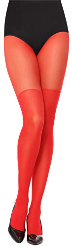 Merry Style Damen Strumpfhose Muster Overknee Optik mit Schleifen MSSST003 (Rot, L) von Merry Style
