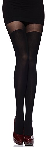 Merry Style Damen Strumpfhose mit Overknee Optik 80 DEN MSSSR01 (Schwarz, 4 (40-44)) von Merry Style