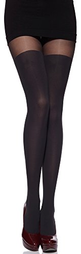 Merry Style Damen Strumpfhose mit Overknee Optik 80 DEN MSSSR01 (Graphite, 3 (36-40)) von Merry Style