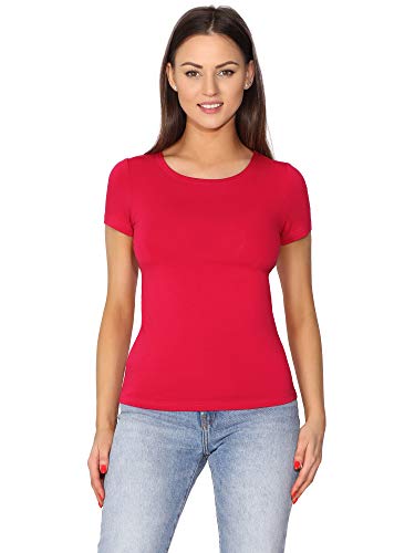 Merry Style Damen T-Shirt Kurzarm MS10-373 (Himbeere, L) von Merry Style