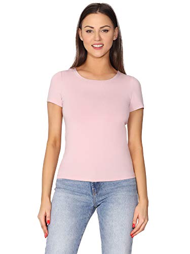 Merry Style Damen T-Shirt Kurzarm MS10-373 (Puderrosa, XL) von Merry Style