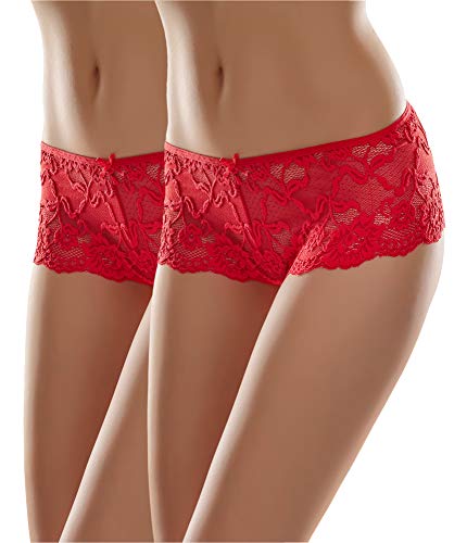 Merry Style Damen Unterhose MSGAB144 (Rot (2Pack), 38 (Herstellergröße: M)) von Merry Style
