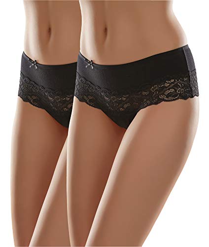 Merry Style Damen Unterhose MSGAB96 (Schwarz (2Pack), 40 (Herstellergröße: L)) von Merry Style