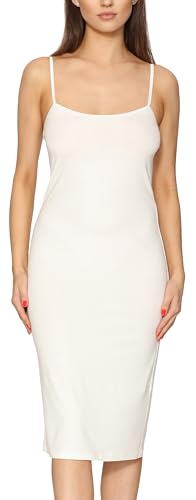 Merry Style Damen Unterkleid Knielänge Petticoat Midi Länge einstellbare Träger MS10-402 (Ecru, 4XL) von Merry Style