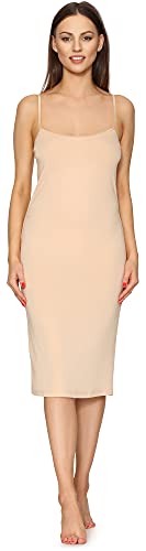 Merry Style Damen Unterkleid Knielänge Petticoat Midi Länge einstellbare Träger MS10-402 (Nude, 3XL) von Merry Style