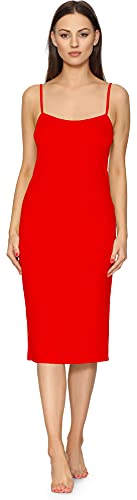 Merry Style Damen Unterkleid Knielänge Petticoat Midi Länge einstellbare Träger MS10-402 (Rot, XL) von Merry Style