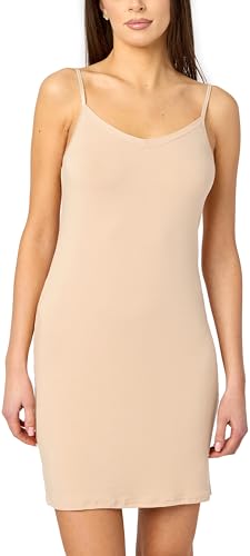 Merry Style Damen Unterkleid kurz Petticoat Knielänge einstellbare Träger Bequeme und atmungsaktive Unterkleider zu tragen als Nachthemd oder Kleid MS10-315 (Beige, L) von Merry Style