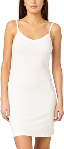 Merry Style Damen Unterkleid kurz Petticoat Knielänge einstellbare Träger Bequeme und atmungsaktive Unterkleider zu tragen als Nachthemd oder Kleid MS10-315 (Ecru, L) von Merry Style