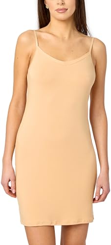 Merry Style Damen Unterkleid kurz Petticoat Knielänge einstellbare Träger Bequeme und atmungsaktive Unterkleider zu tragen als Nachthemd oder Kleid MS10-315 (Nude, XXL) von Merry Style
