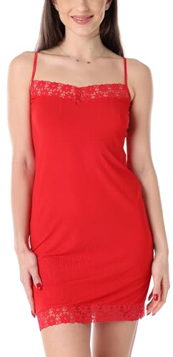 Merry Style Damen Unterkleid Unterrock verstellbare Träger MS10-400 (Rot, M) von Merry Style