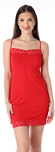 Merry Style Damen Unterkleid Unterrock verstellbare Träger MS10-400 (Rot, XL) von Merry Style