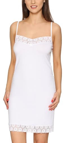 Merry Style Damen Unterkleid Unterrock verstellbare Träger MS10-400 (Weiß, XS) von Merry Style