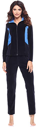 Merry Style Damen Velours Freizeitanzug Hausanzug MSMG001 (Marineblau/Blau(1727), 3XL) von Merry Style